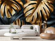 Gilded Tropicana Midnight Mural - WallCreatives