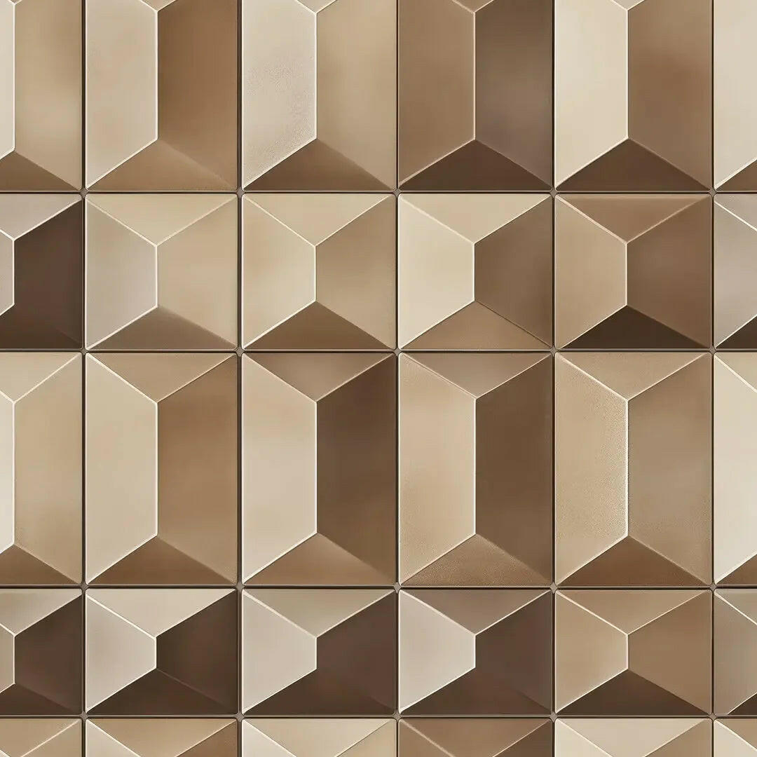 Sculpted Bronze Geometric Wall - WallCreatives
