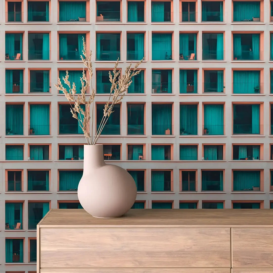 Urban Vista in Teal - WallCreatives