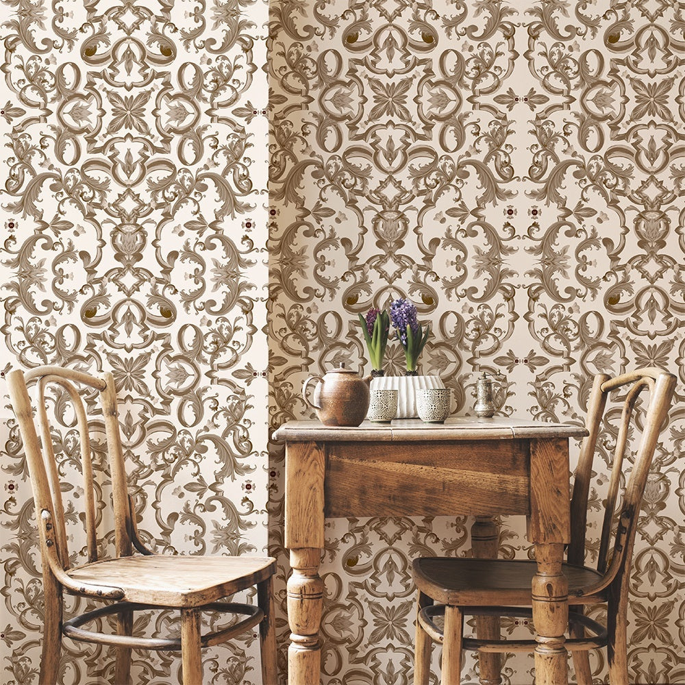 Tapet Ornate Azul Cream WallCreatives