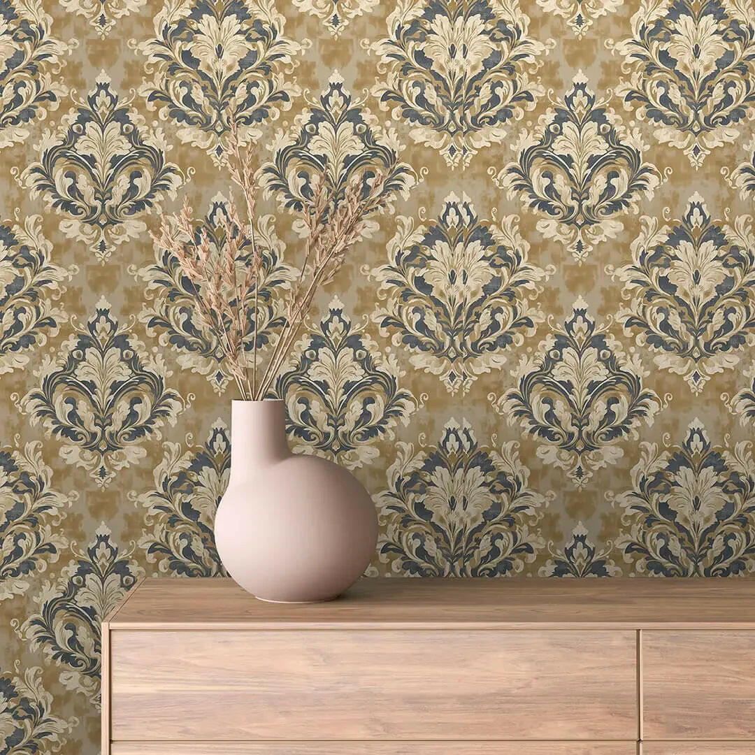Gilded Slate Heritage Damask - WallCreatives