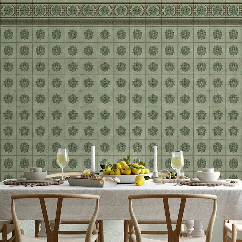 Green Tiles Wallpaper Vladila