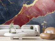 Garnet Rift Gilded Marble - WallCreatives