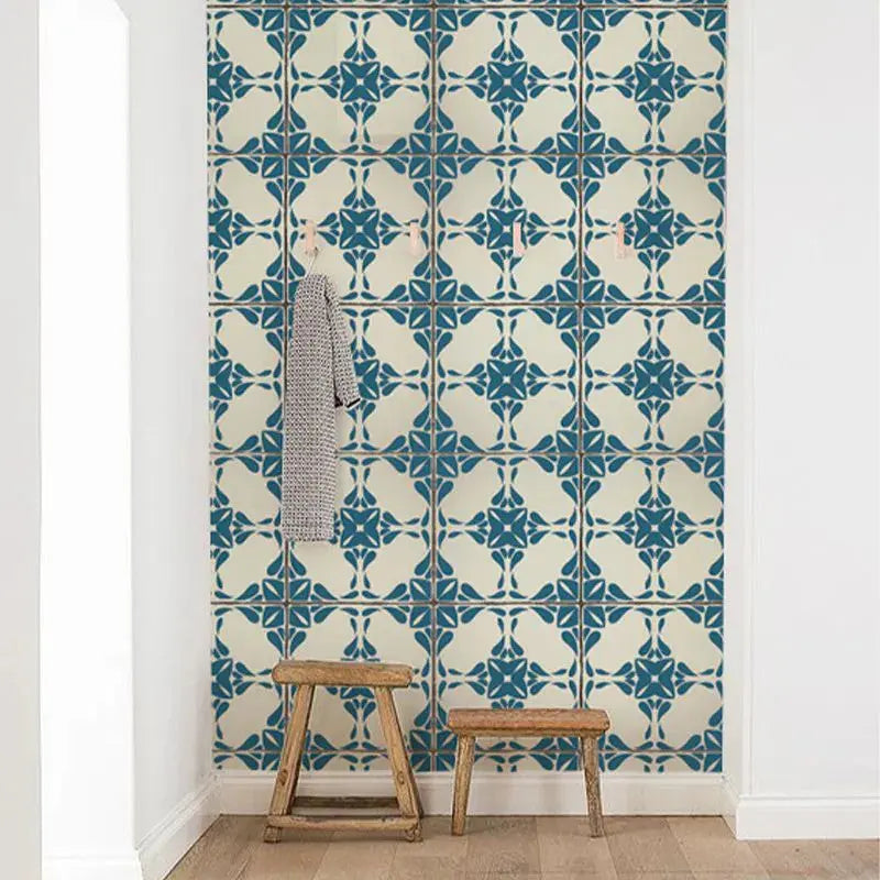 Vintage Blue Tiles Wallpaper Vladila