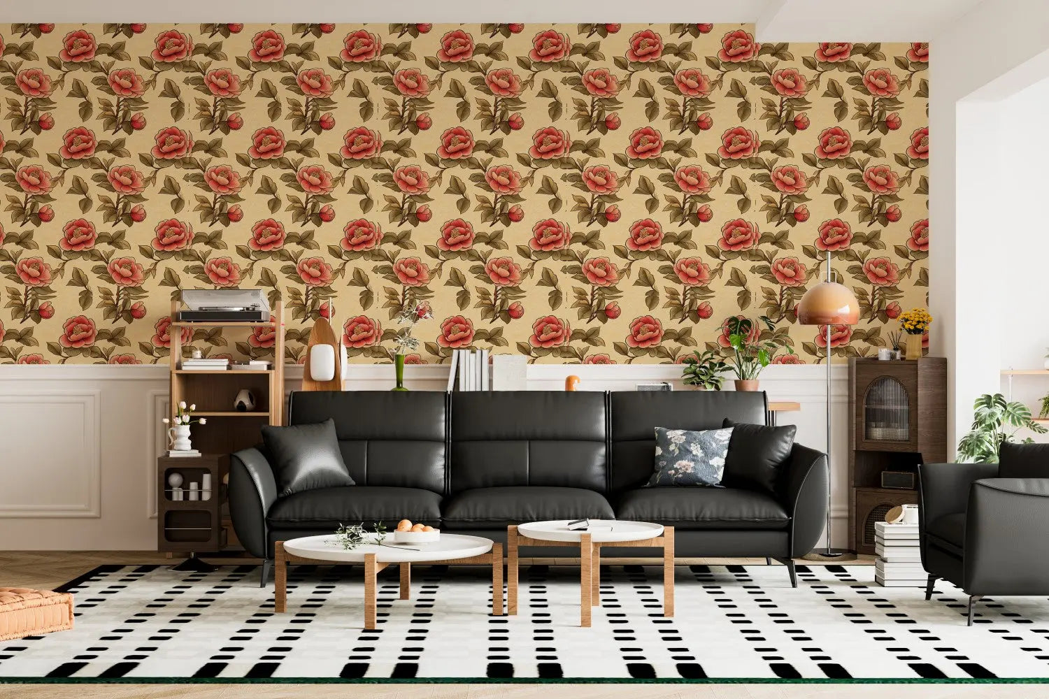 Coral Bloom Chinoiserie Wallpaper WallCreatives