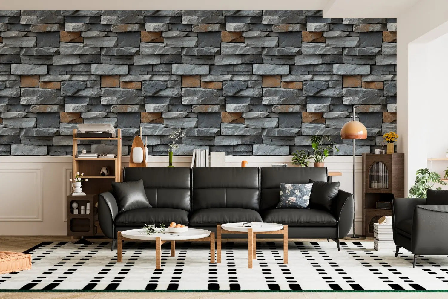 Charcoal Canyon Stacked Stone WallCreatives