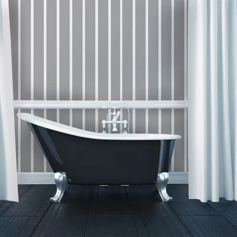 Gray and White Stripes Wallpaper Vladila