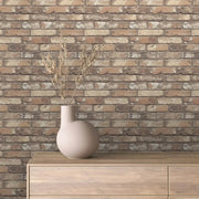 Heritage Brown Brick Wallpaper - WallCreatives