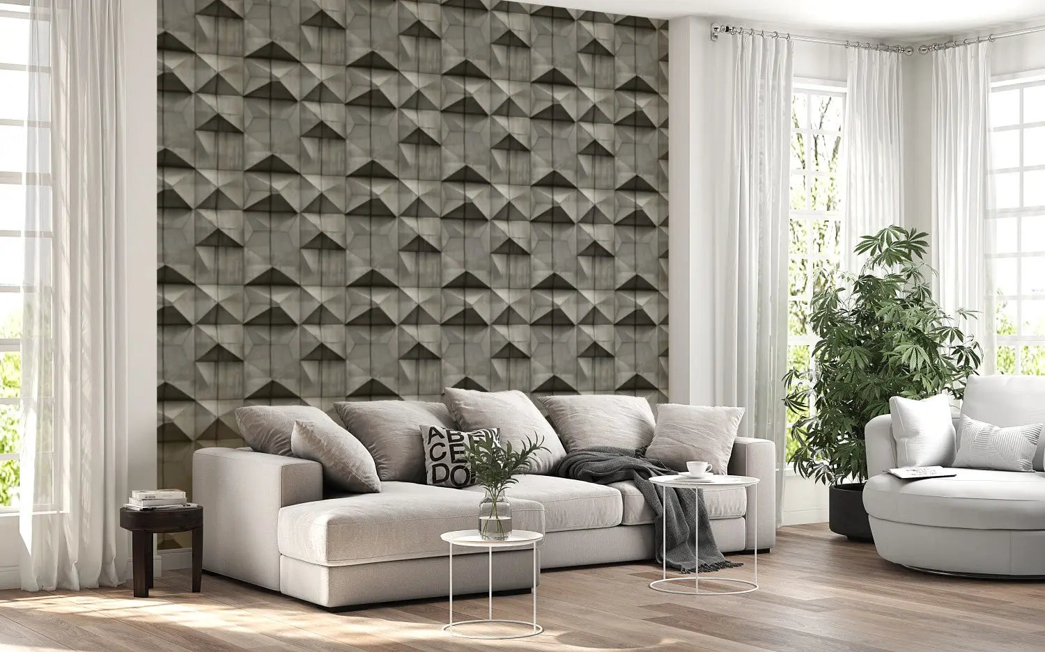 Brutalist Concrete Prism Wall WallCreatives
