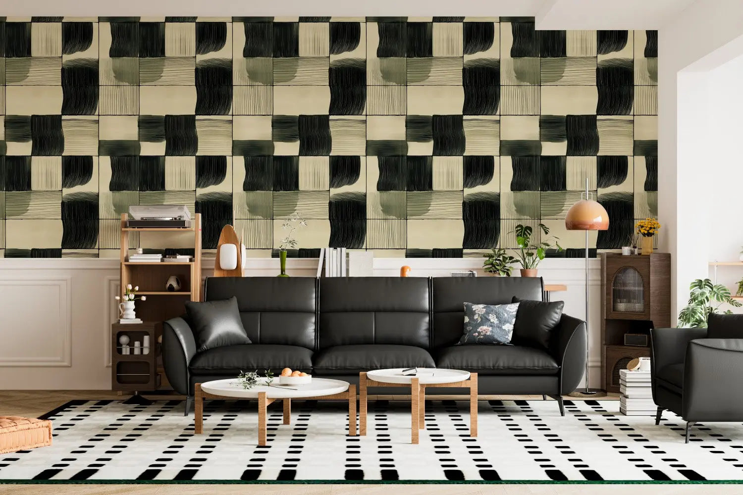 Rhythmic Brushstroke Grid WallCreatives