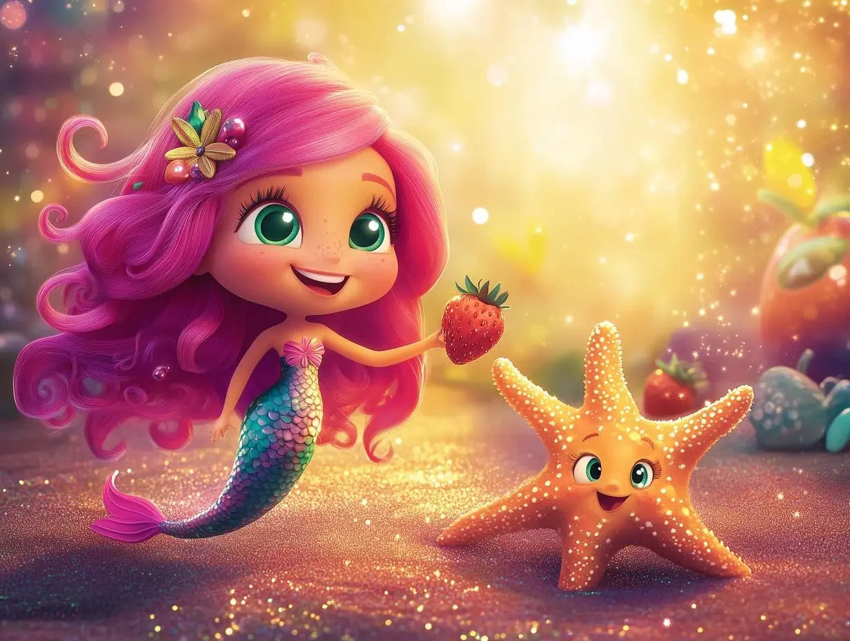 Mermaid's Enchanted Strawberry Glimmer - WallCreatives