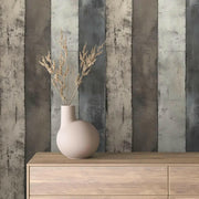 Weathered Concrete Stripe Wallpaper - WallCreatives