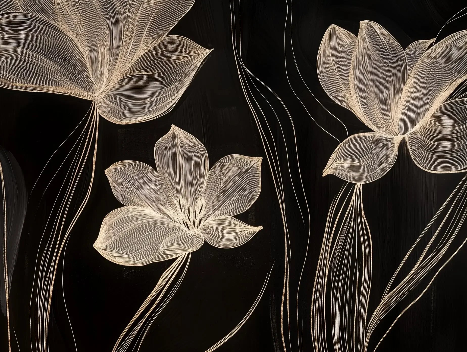Gilded Filigree Bloom - WallCreatives