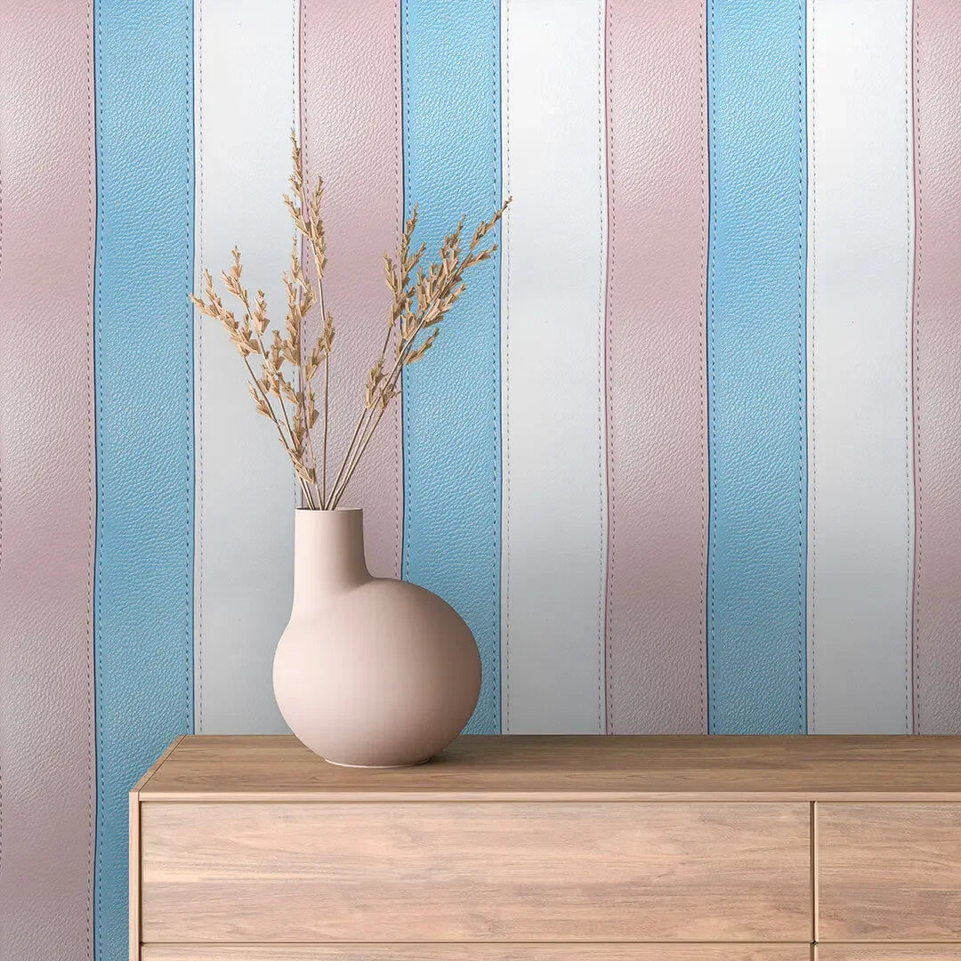 Soft-Hued Tailored Stripes - WallCreatives