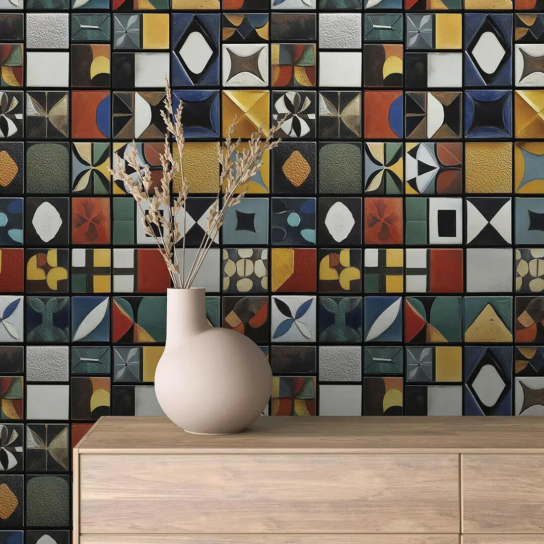 Artisan's Chromatic Tile Grid - WallCreatives