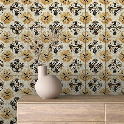 Tuscan Sepia Bloom Tile - WallCreatives