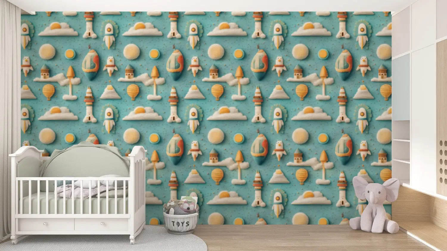 Whimsical Felted Sky Adventure WallCreatives