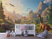 Serene Jurassic Valley Mural - WallCreatives