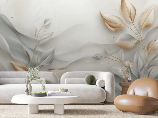 Ethereal Gold Leaf Serenity - WallCreatives