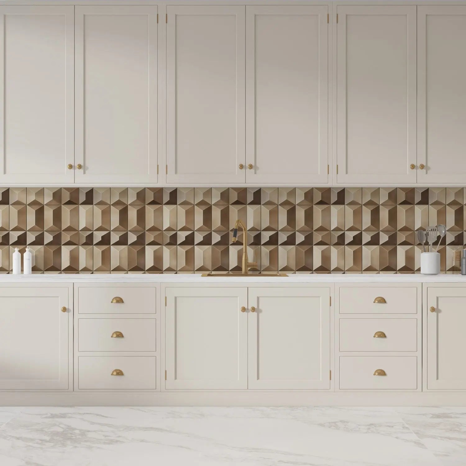 Sculpted Bronze Geometric Wall WallCreatives