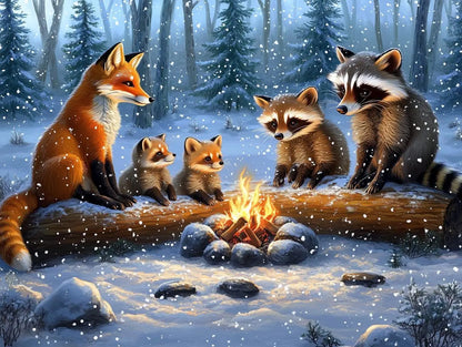 Woodland Friends' Winter Solstice - WallCreatives