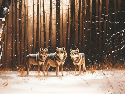 Winter's Silent Watchers Mural - WallCreatives