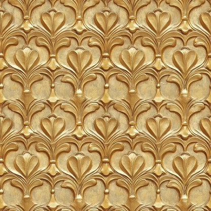 Regal Gilded Damask Flourish - WallCreatives