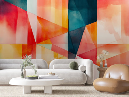 Sundown Prism Geometric Mural