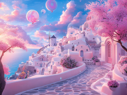 Whispers of a Pink Santorini