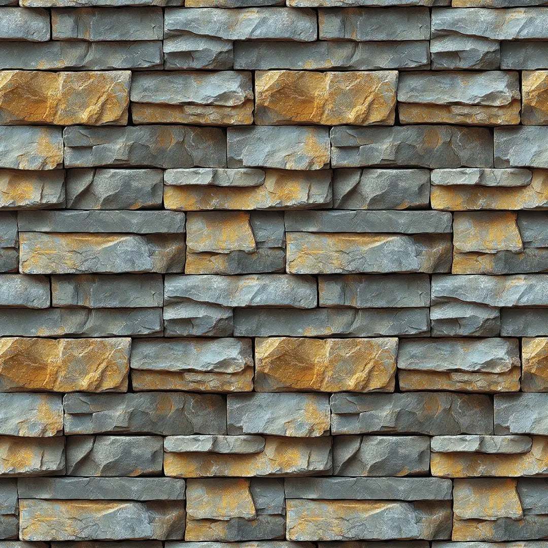 golden slate stacked stone - wallcreatives