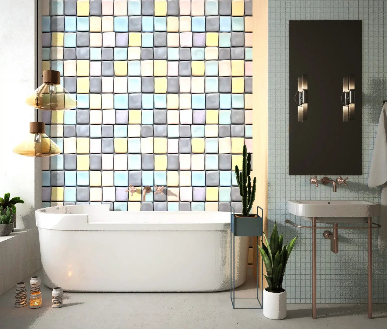 Gentle Hue Artisan Tiles WallCreatives