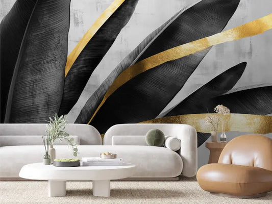 Gilded Noir Botanical Dream - WallCreatives