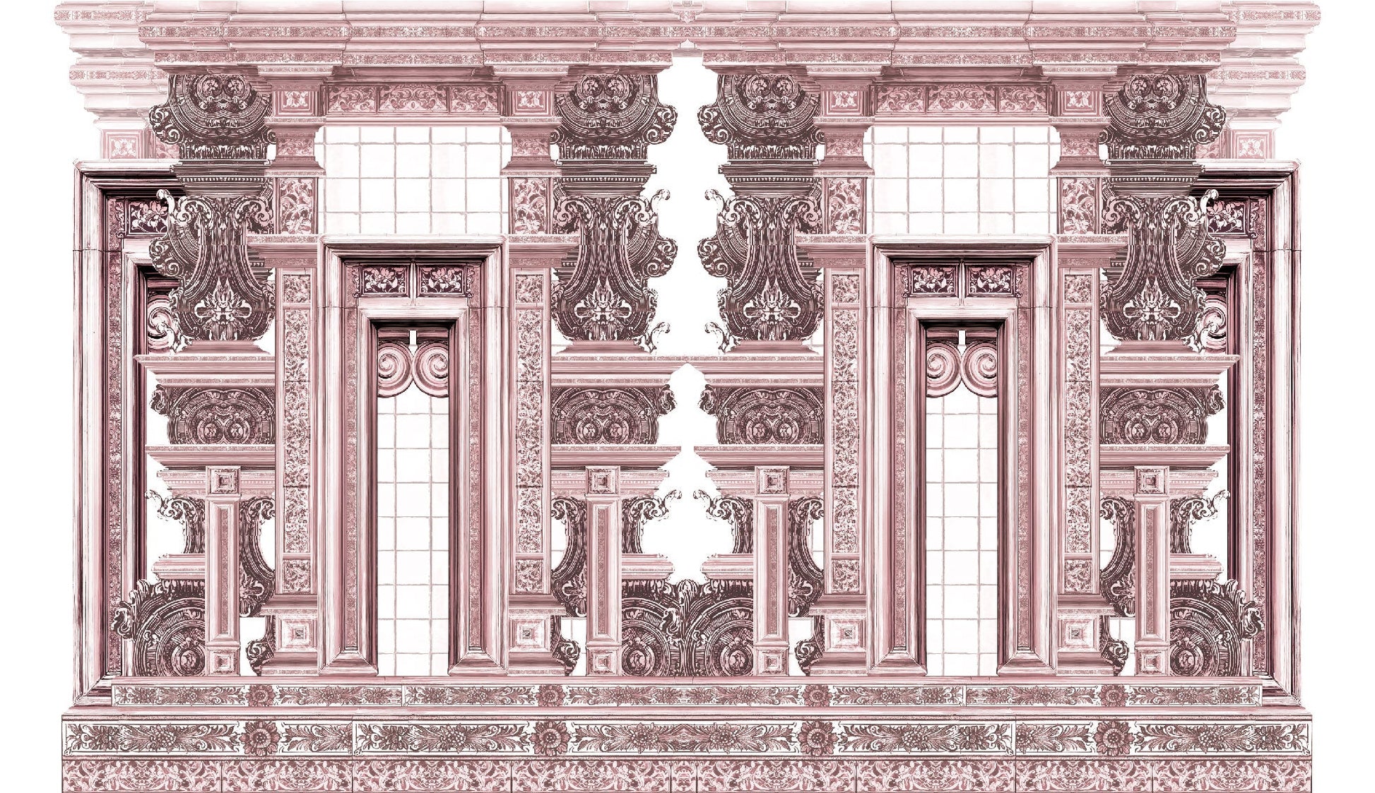 Tapet Ornamental Cathedral rose WallCreatives