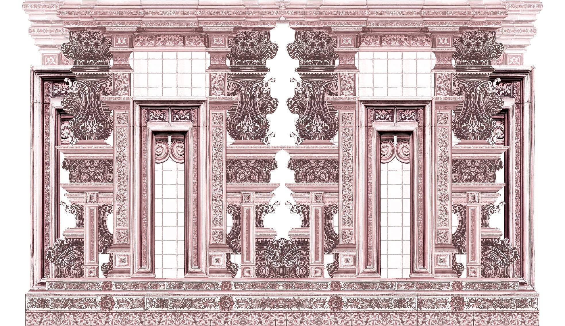 Tapet Ornamental Cathedral rose WallCreatives