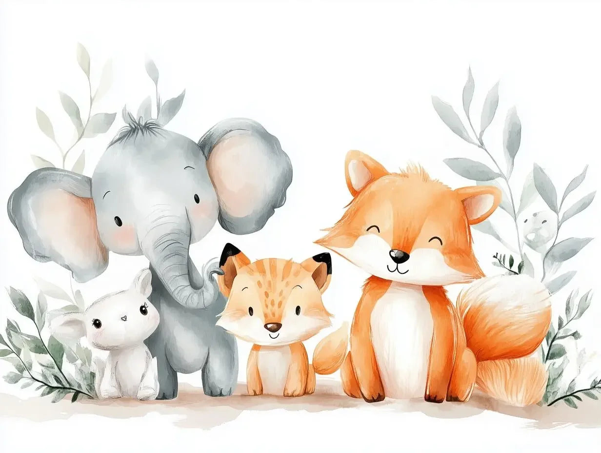 Sweet Woodland Friends Mural - WallCreatives