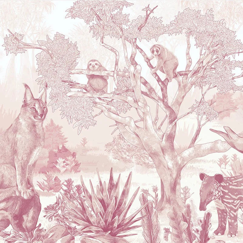 Sleepy Meadow in Pink Wallpaper Vladila