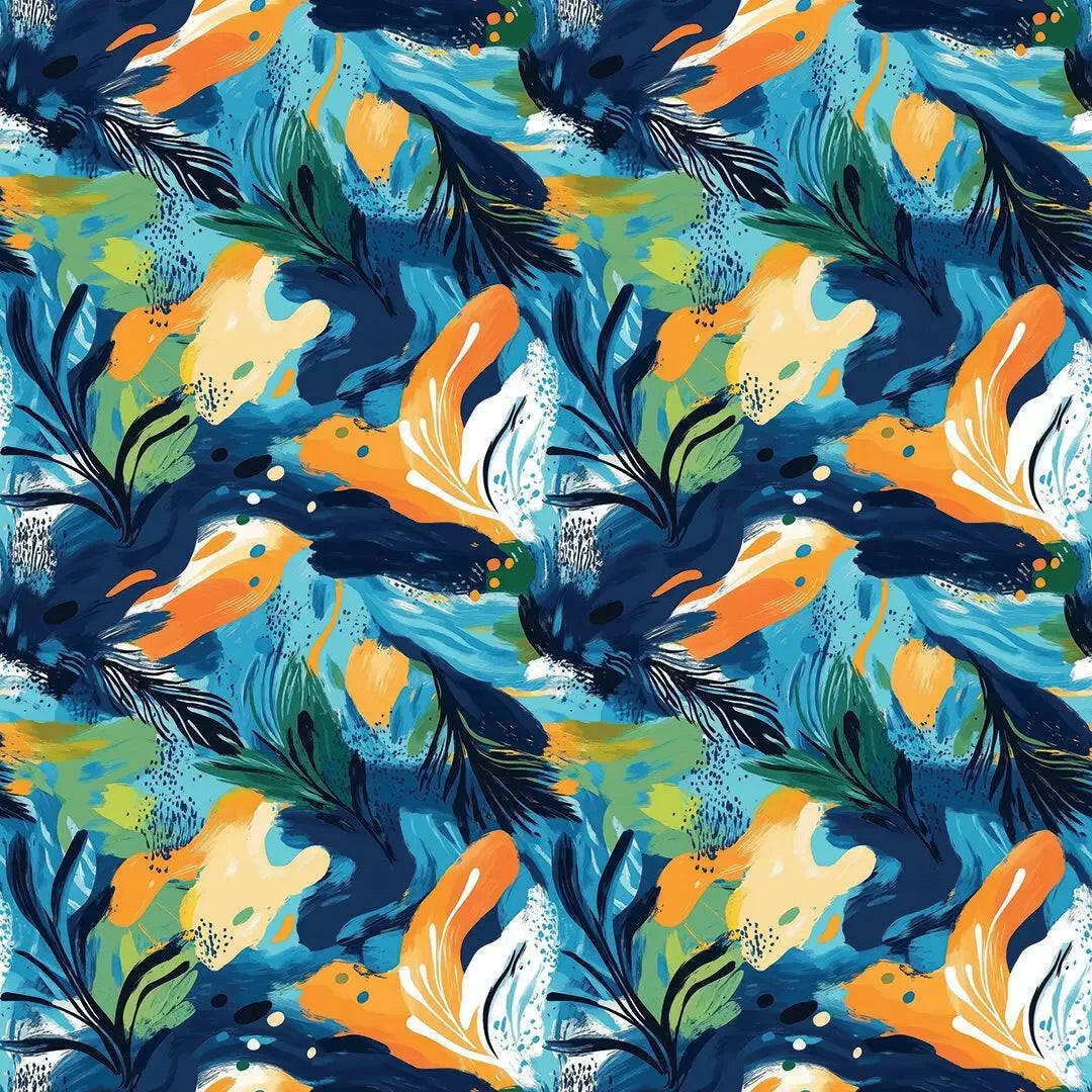 Azure Windswept Plumes - WallCreatives