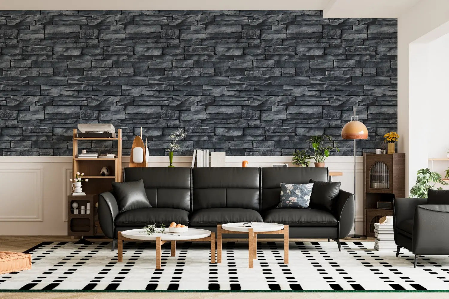 Charcoal Ledge Stone Wall WallCreatives