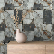 Fractured Stone Mosaic Grid - WallCreatives
