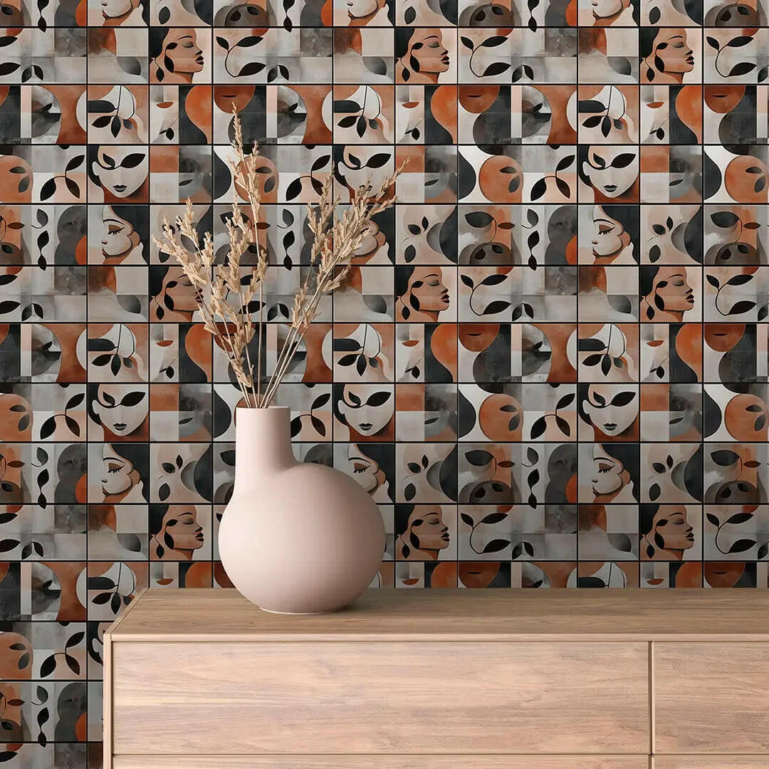 modern muse terracotta mosaic - wallcreatives
