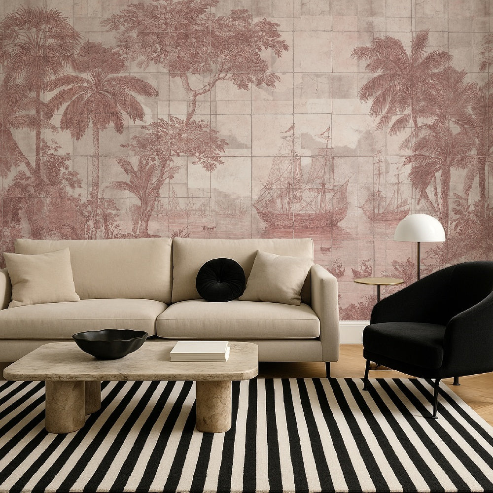 Tapet Golden Harbor rose WallCreatives