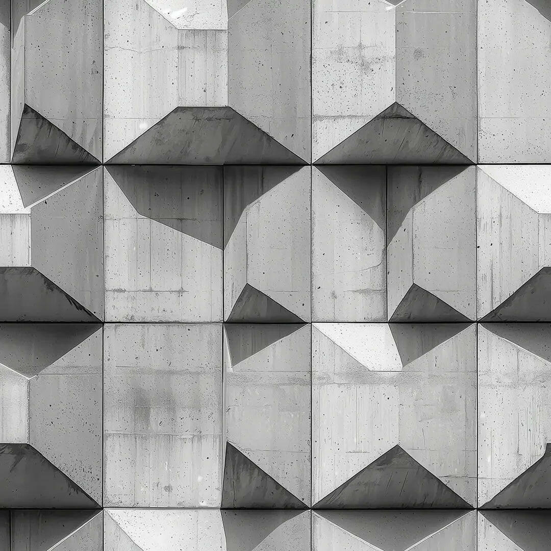 Faceted Concrete Shadow Play - WallCreatives