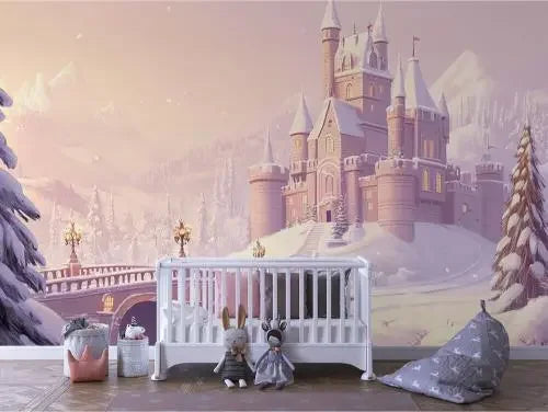 Enchanted Frostvale Castle Mural - WallCreatives