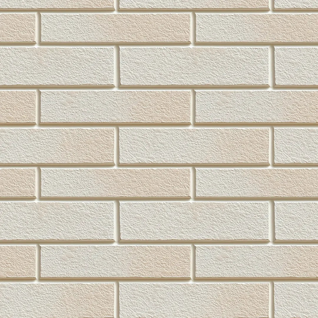 Stonewashed Ivory Brick Wallpaper - WallCreatives