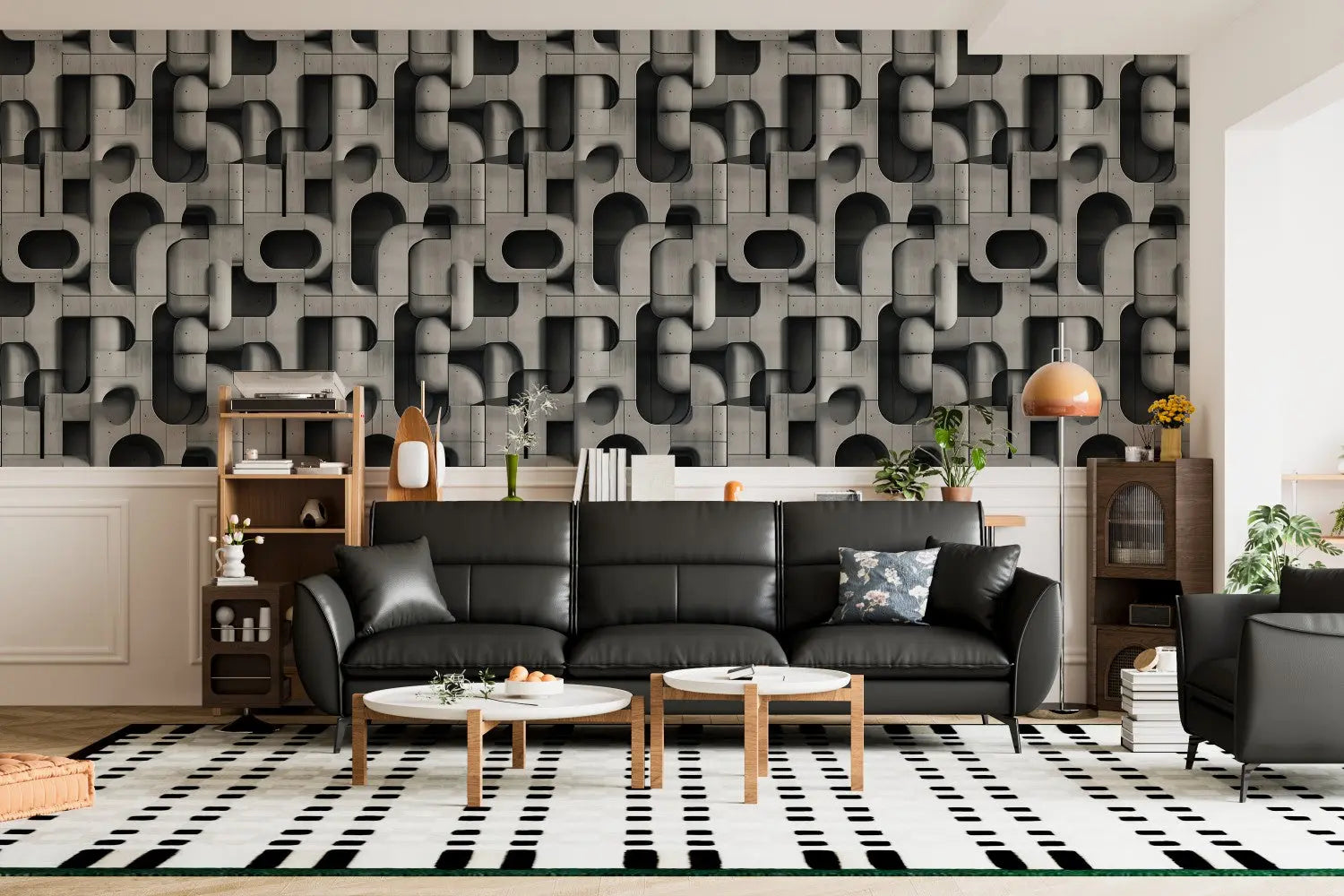 Brutalist Forms Concrete Mural WallCreatives