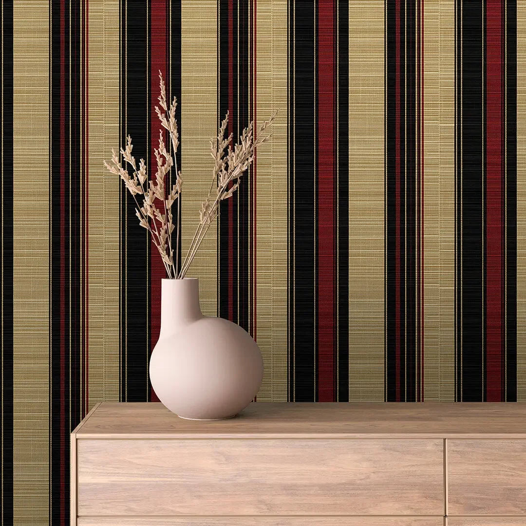 regent's woven stripe wallpaper - wallcreatives