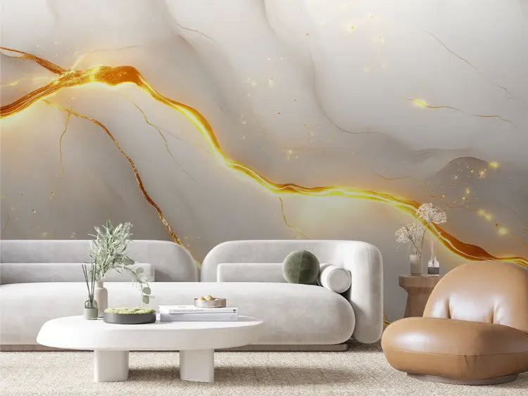 golden rift on marble - wallcreatives