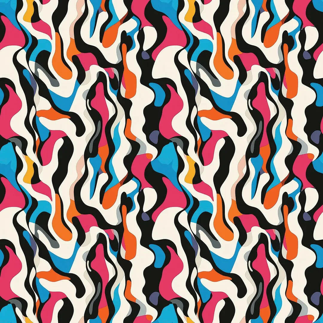 Retro Liquid Groove Wallpaper - WallCreatives