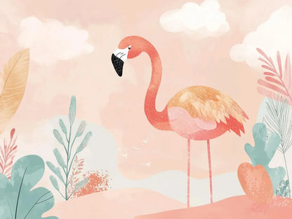 Whimsical Flamingo Oasis - WallCreatives
