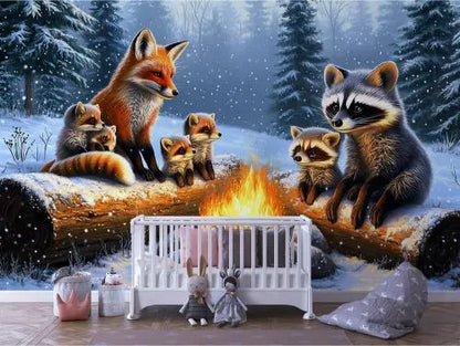 Winter Woodland Campfire - WallCreatives